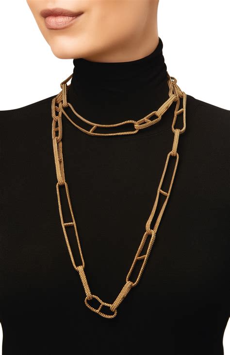 hermes chain ring gold|authentic Hermes necklaces.